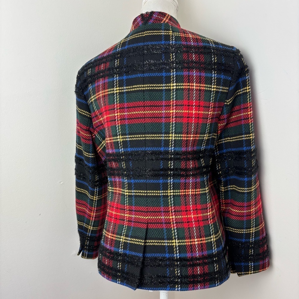 J. Crew Going-out Blazer in Lurex Stewart Tartan Size 10 - Picture 4 of 13